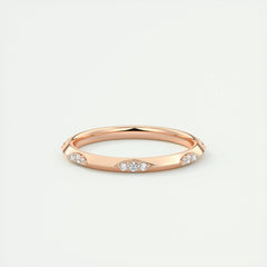 2.0mm Round Cut EF- VVS Diamond Lab Grown Wedding Band