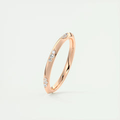 2.0mm Round Cut EF- VVS Diamond Lab Grown Wedding Band
