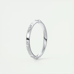 2.0mm Round Cut EF- VVS Diamond Lab Grown Wedding Band