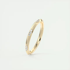 2.0mm Round Cut EF- VVS Diamond Lab Grown Wedding Band