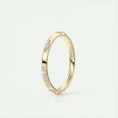 2.0mm Round Cut EF- VVS Diamond Lab Grown Wedding Band