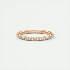 1.5mm Round EF- VVS Lab Grown Diamond Half Eternity Wedding Band