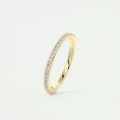 1.5mm Round EF- VVS Lab Grown Diamond Half Eternity Wedding Band