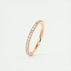 1.8mm Round EF- VVS Lab Grown Diamond Half Eternity Wedding Band