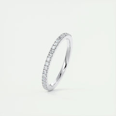 1.8mm Round EF- VVS Lab Grown Diamond Half Eternity Wedding Band