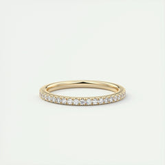 1.8mm Round EF- VVS Lab Grown Diamond Half Eternity Wedding Band