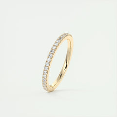 1.8mm Round EF- VVS Lab Grown Diamond Half Eternity Wedding Band