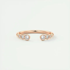 1.8mm Round Shaped EF- VVS Lab Grown Diamond Open Style Wedding Band