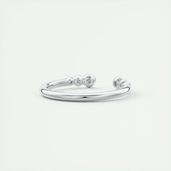 1.8mm Round Shaped EF- VVS Lab Grown Diamond Open Style Wedding Band