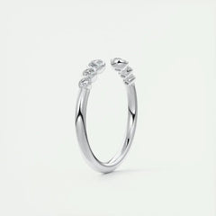1.8mm Round Shaped EF- VVS Lab Grown Diamond Open Style Wedding Band