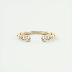1.8mm Round Shaped EF- VVS Lab Grown Diamond Open Style Wedding Band
