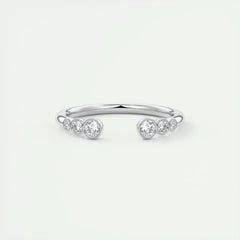 1.8mm Round Shaped EF- VVS Lab Grown Diamond Open Style Wedding Band