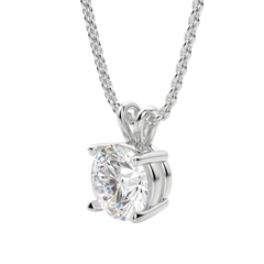 0.25-1.0CT Round Solitaire F-VS Lab Grown Diamond Necklace for Her