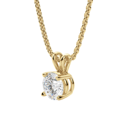 0.25-1.0CT Round Solitaire F-VS Lab Grown Diamond Necklace for Her