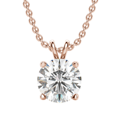 0.25-1.0CT Round Solitaire F-VS Lab Grown Diamond Necklace for Her