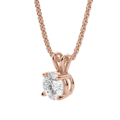 0.25-1.0CT Round Solitaire F-VS Lab Grown Diamond Necklace for Her