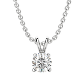 0.25-1.0CT Round Solitaire F-VS Lab Grown Diamond Necklace for Her