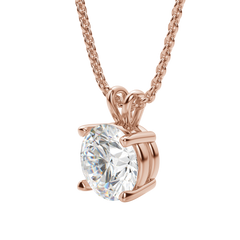 0.25-1.0CT Round Solitaire F-VS Lab Grown Diamond Necklace for Women