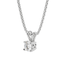 0.25-1.0CT Round Solitaire F-VS Lab Grown Diamond Necklace for Women