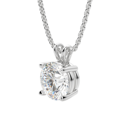 0.25-1.0CT Round Solitaire F-VS Lab Grown Diamond Necklace for Women