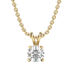 0.25-1.0CT Round Solitaire F-VS Lab Grown Diamond Necklace for Women