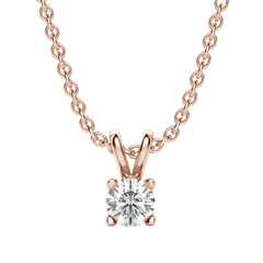 0.25-1.0CT Round Solitaire F-VS Lab Grown Diamond Necklace for Women