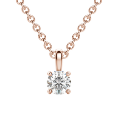0.25-1.5CT Round Solitaire F-VS Lab Grown Diamond Necklace