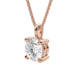 0.25-1.5CT Round Solitaire F-VS Lab Grown Diamond Necklace