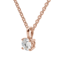 0.25-1.5CT Round Solitaire F-VS Lab Grown Diamond Necklace