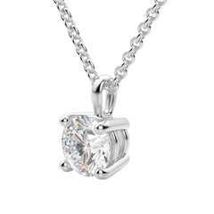 0.25-1.5CT Round Solitaire F-VS Lab Grown Diamond Necklace