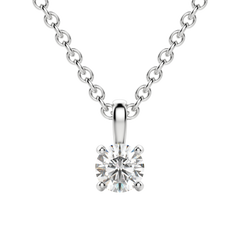 0.25-1.5CT Round Solitaire F-VS Lab Grown Diamond Necklace