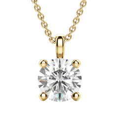 0.25-1.5CT Round Solitaire F-VS Lab Grown Diamond Necklace