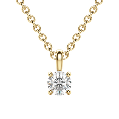 0.25-1.5CT Round Solitaire F-VS Lab Grown Diamond Necklace
