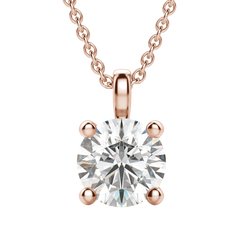 0.25-1.5CT Round Solitaire F-VS Lab Grown Diamond Necklace
