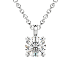 0.25-1.5CT Round Solitaire F-VS Lab Grown Diamond Necklace