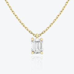 0.25CT - 1.0CT Emerald Solitaire F-VS Lab Grown Diamond Necklace