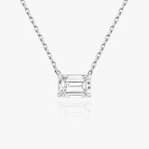 0.25CT - 1.0CT Emerald Solitaire F-VS Lab Grown Diamond Necklace