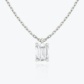 0.25CT - 1.0CT Emerald Solitaire F-VS Lab Grown Diamond Necklace