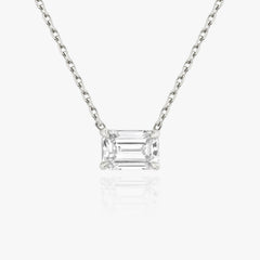 0.25CT - 1.0CT Emerald Solitaire F-VS Lab Grown Diamond Necklace