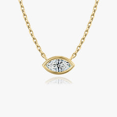 0.25CT - 1.0CT Marquise Bezel Solitaire F-VS Lab Grown Diamond Necklace