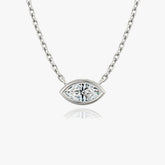0.25CT - 1.0CT Marquise Bezel Solitaire F-VS Lab Grown Diamond Necklace