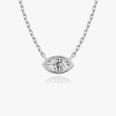 0.25CT - 1.0CT Marquise Bezel Solitaire F-VS Lab Grown Diamond Necklace