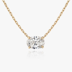 0.25CT - 1.0CT Oval Solitaire F-VS Lab Grown Diamond Necklace