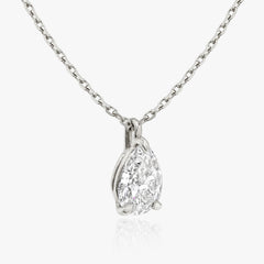 0.25CT - 1.0CT Pear Solitaire F-VS Lab Grown Diamond Necklace