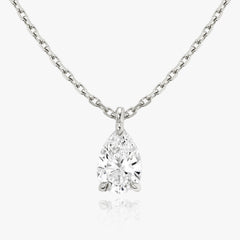 0.25CT - 1.0CT Pear Solitaire F-VS Lab Grown Diamond Necklace