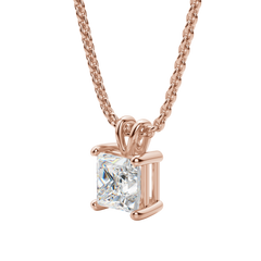 0.25CT- 1.0CT Princess Solitaire F-VS Lab Grown Diamond Necklace