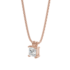 0.25CT- 1.0CT Princess Solitaire F-VS Lab Grown Diamond Necklace