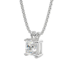 0.25CT- 1.0CT Princess Solitaire F-VS Lab Grown Diamond Necklace