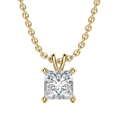 0.25CT- 1.0CT Princess Solitaire F-VS Lab Grown Diamond Necklace