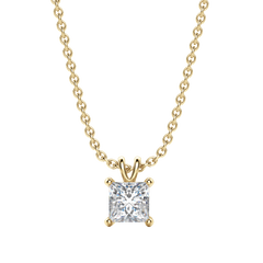 0.25CT- 1.0CT Princess Solitaire F-VS Lab Grown Diamond Necklace